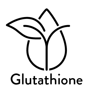 Glutathione icon with leaf design