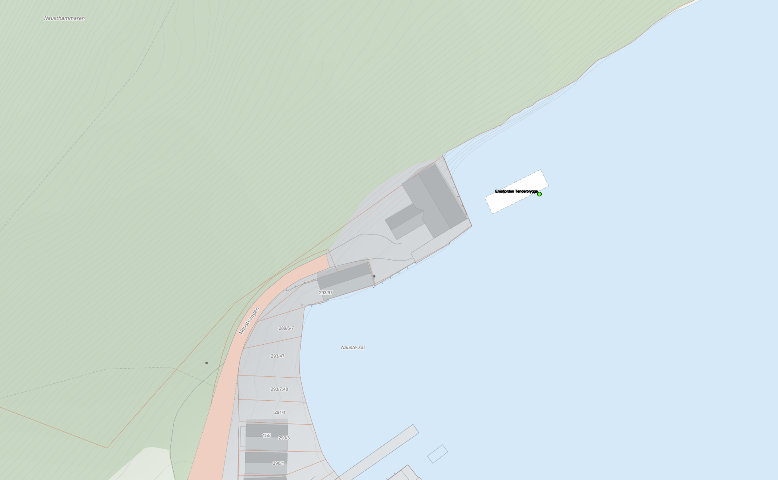 Kart over Eresfjord kai