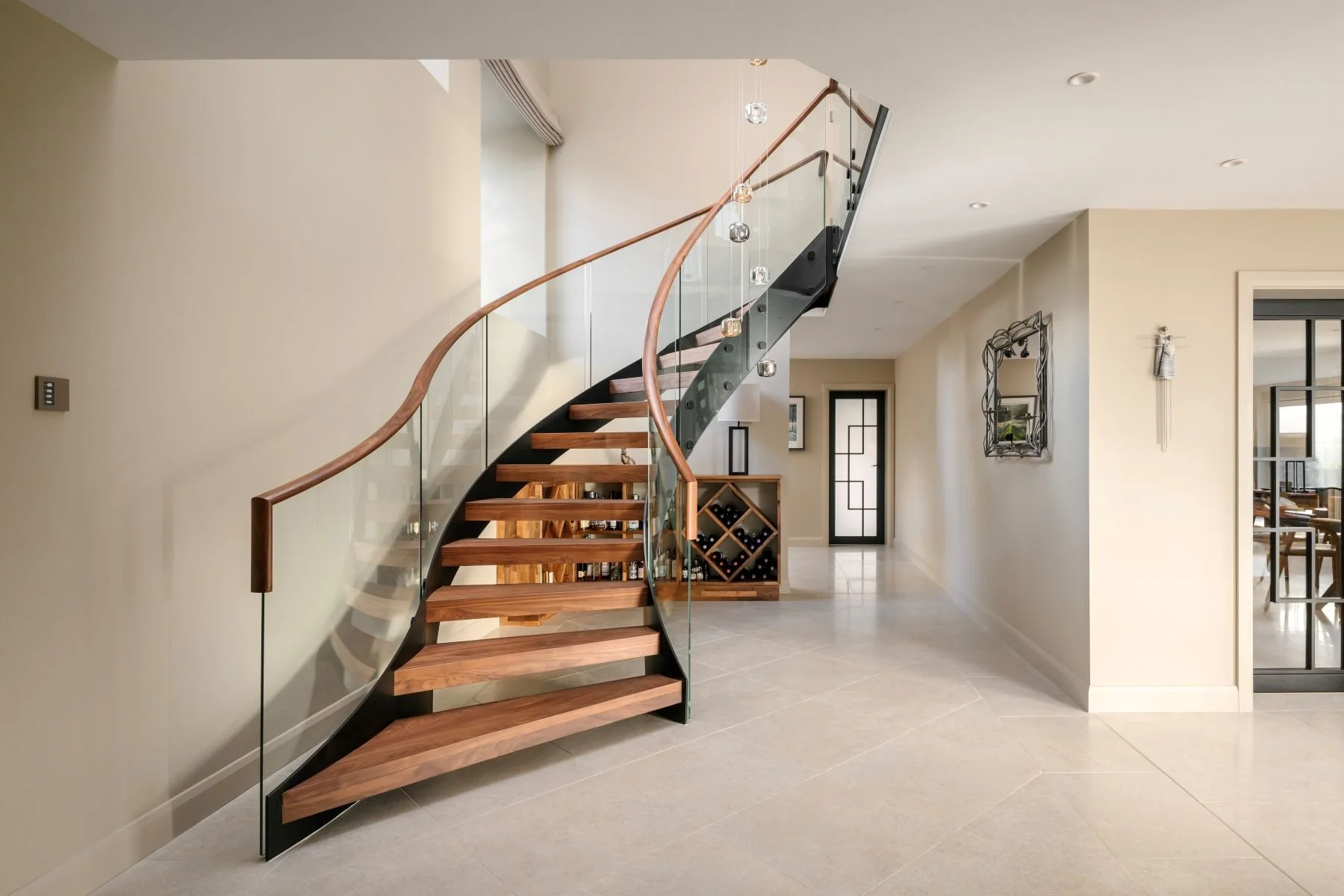 A wooden staircase