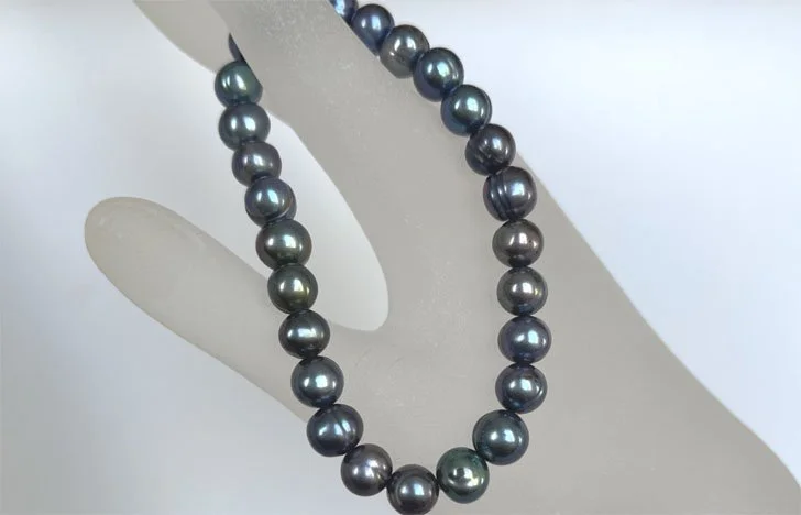 9mm Peacock Green Cultured Freshwater Pearl Bracelet
