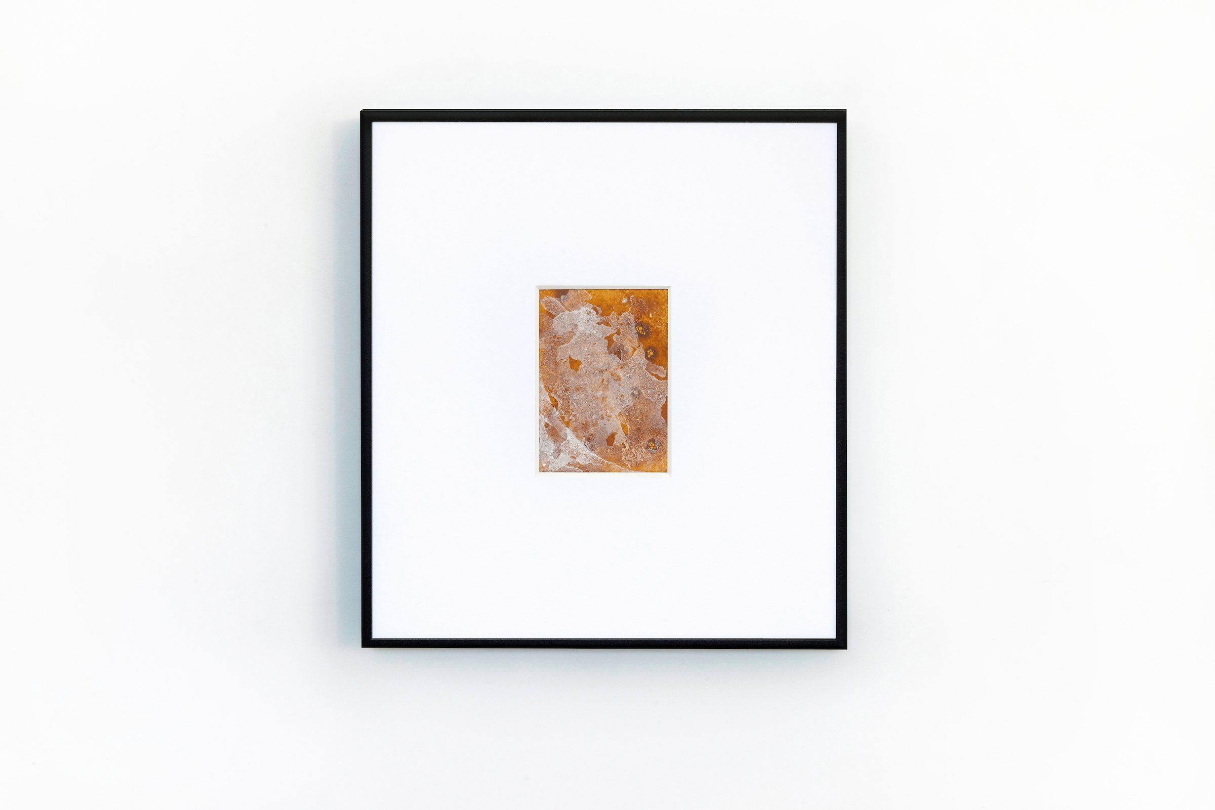 'Echoes of the Land Study II', Liquid rust and crystallised salt on paper, 2025