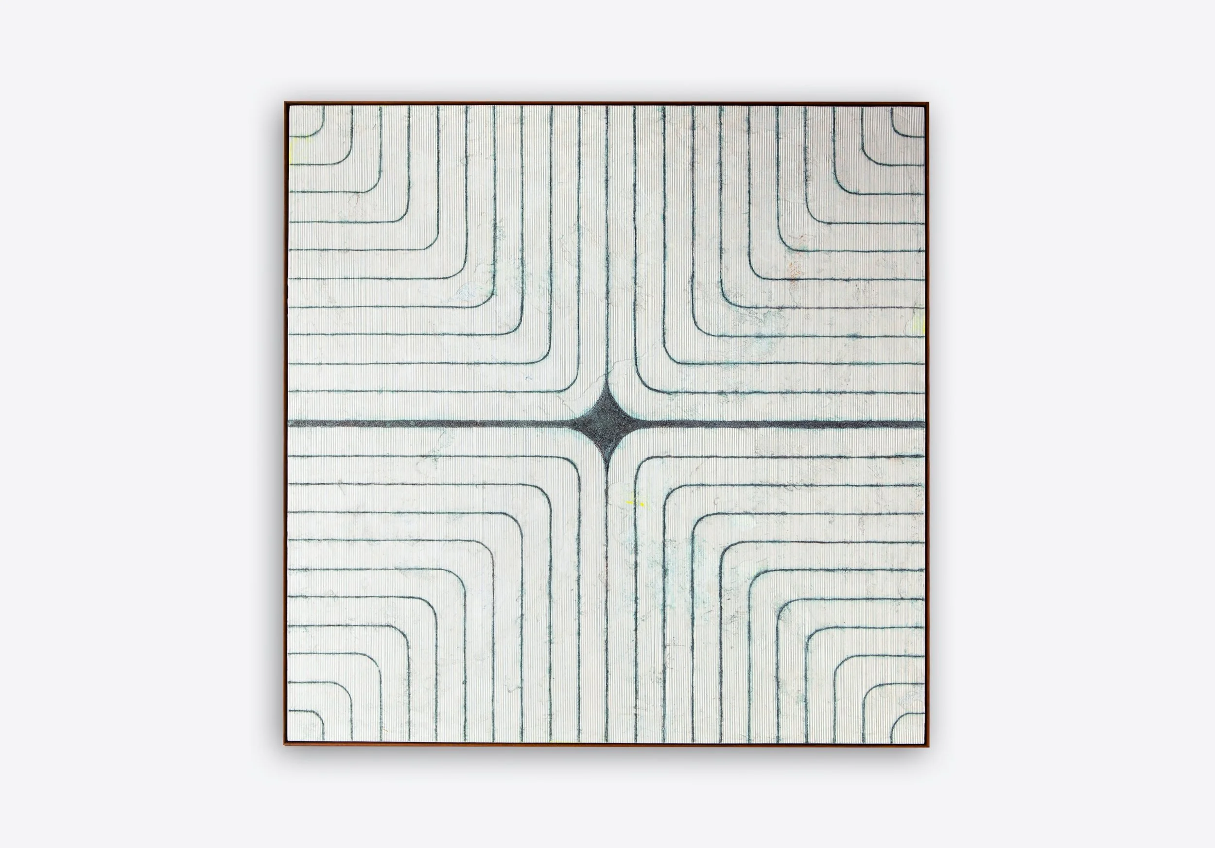 Poppy Lennox, 'To Be in the Depths of Matter', Plaster, acrylic, pumice gel and thread on birch plywood, 90 x 90 cm, 2023 Image © Georgie Beattie_closer crop.jpg