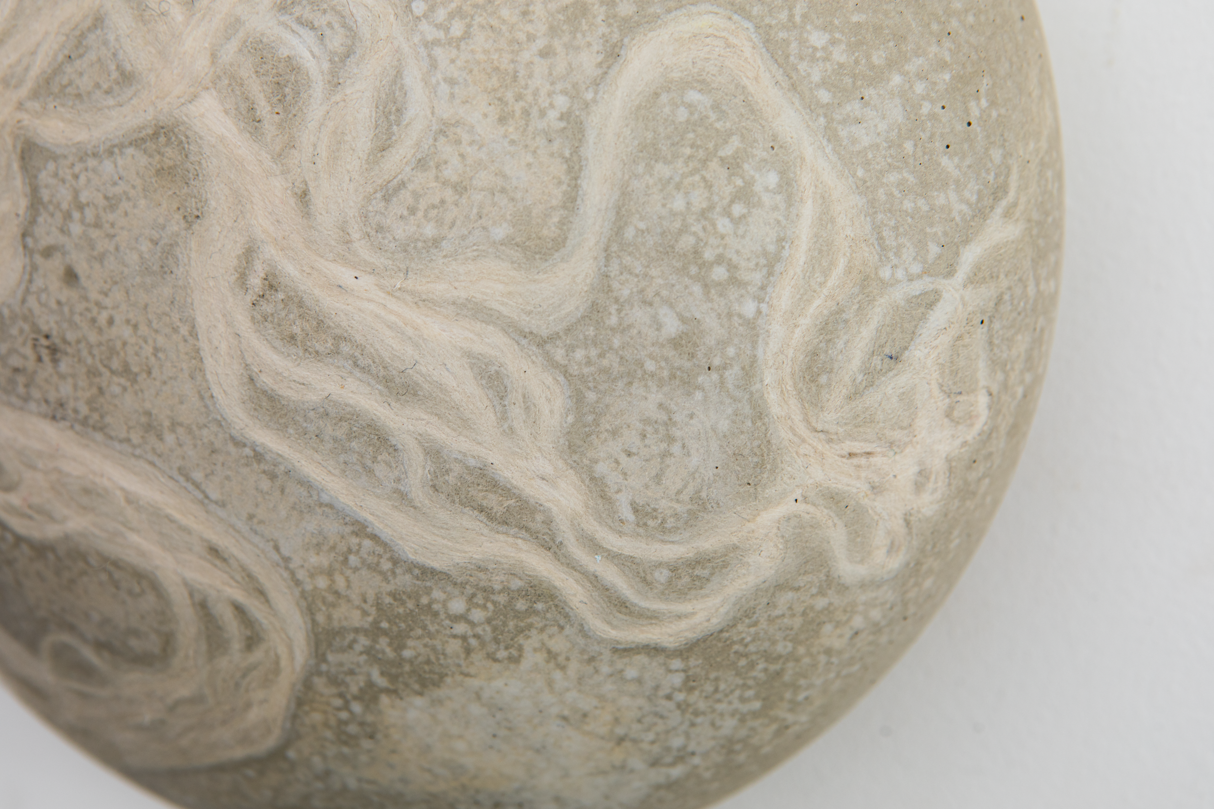 Poppy Lennox, Ascendancy IV, 2025, Concrete and raw silk slivers, 20cm diameter © Georgie Beattie (detail 2).png