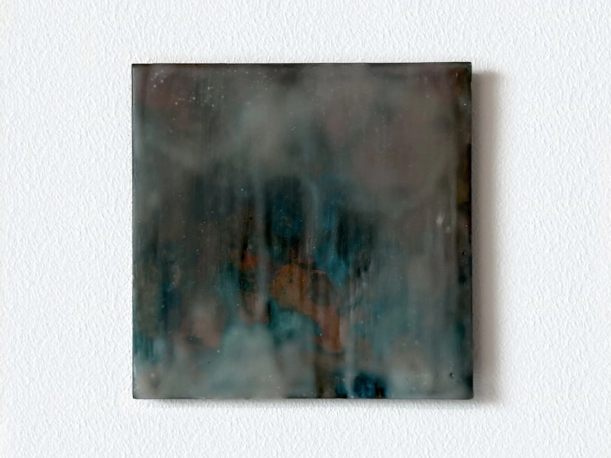'All That There Is To Be Known VII', Rusted metal and pure beeswax, 10 x 10cm, 2025