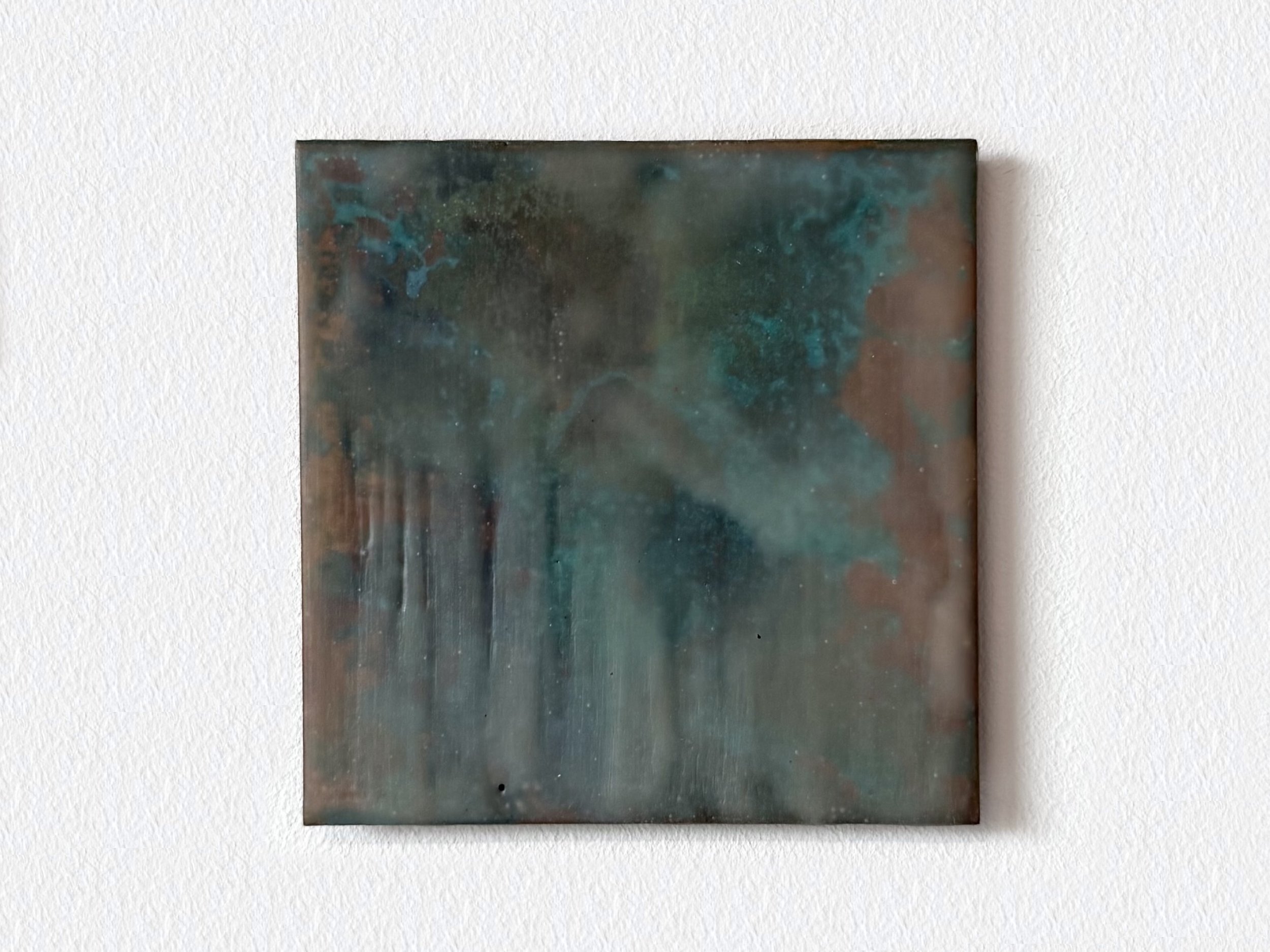 'All That There Is To Be Known V', Rusted metal and pure beeswax, 10 x 10cm, 2025
