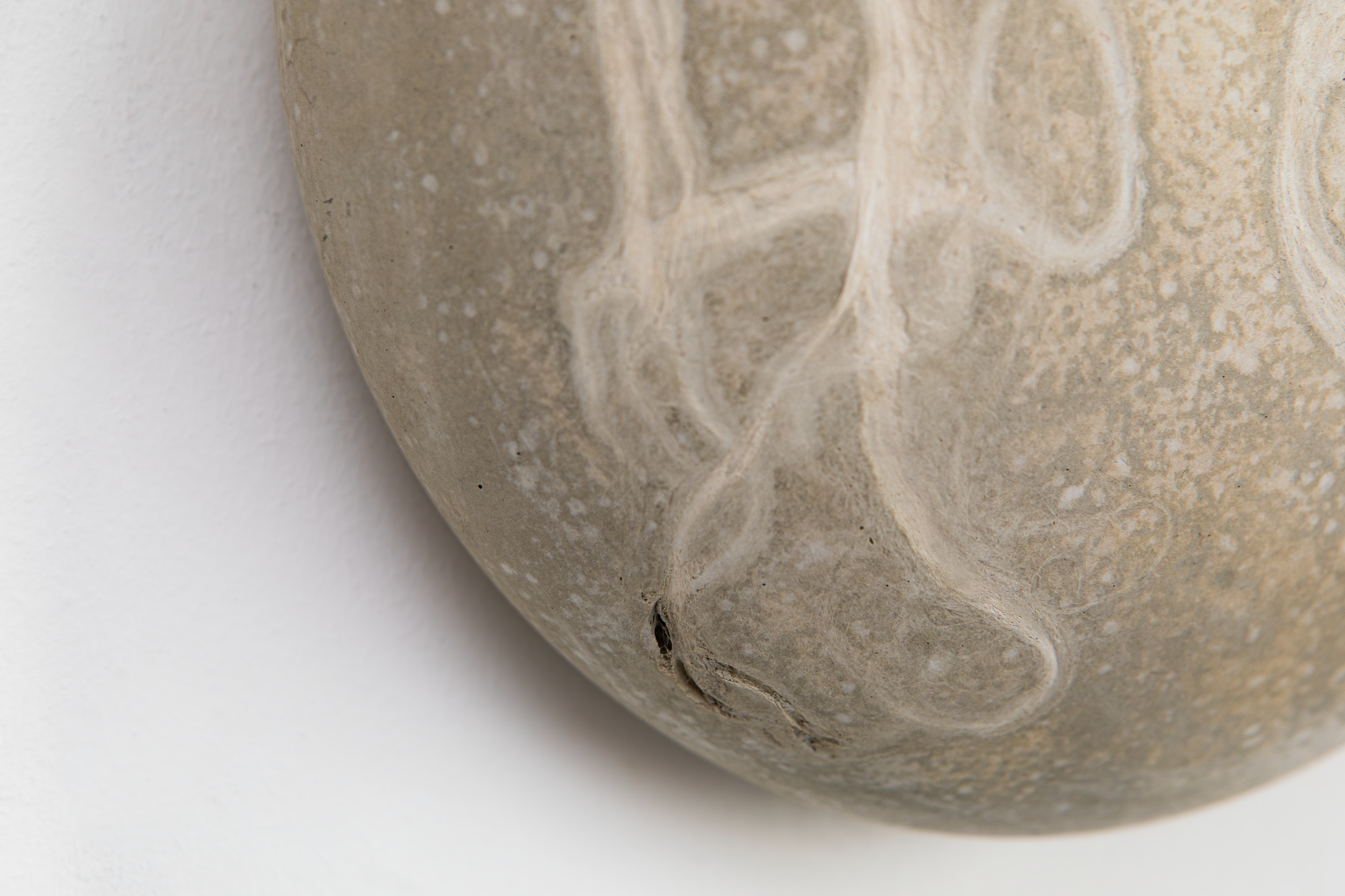 Poppy Lennox, Ascendancy III, 2025, Concrete and raw silk slivers, 20cm diameter © Georgie Beattie (detail 2).png