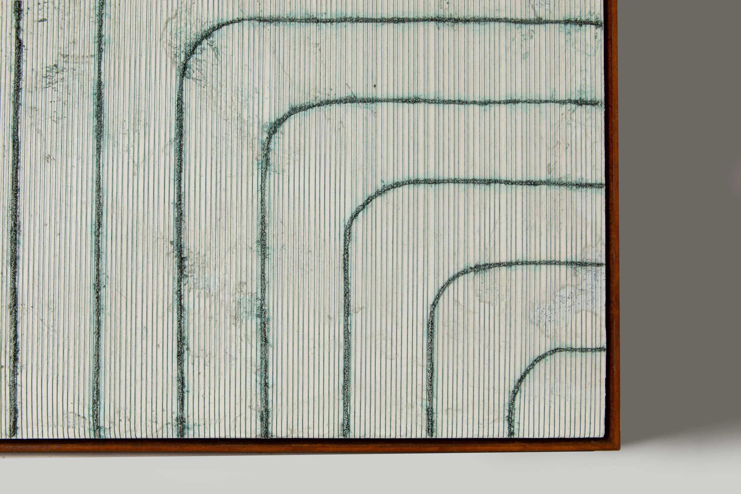 Poppy Lennox, 'To Be in the Depths of Matter', Plaster, acrylic, pumice gel and thread on birch plywood, 90 x 90 cm, 2023 Image © Georgie Beattie_detail 2.jpg