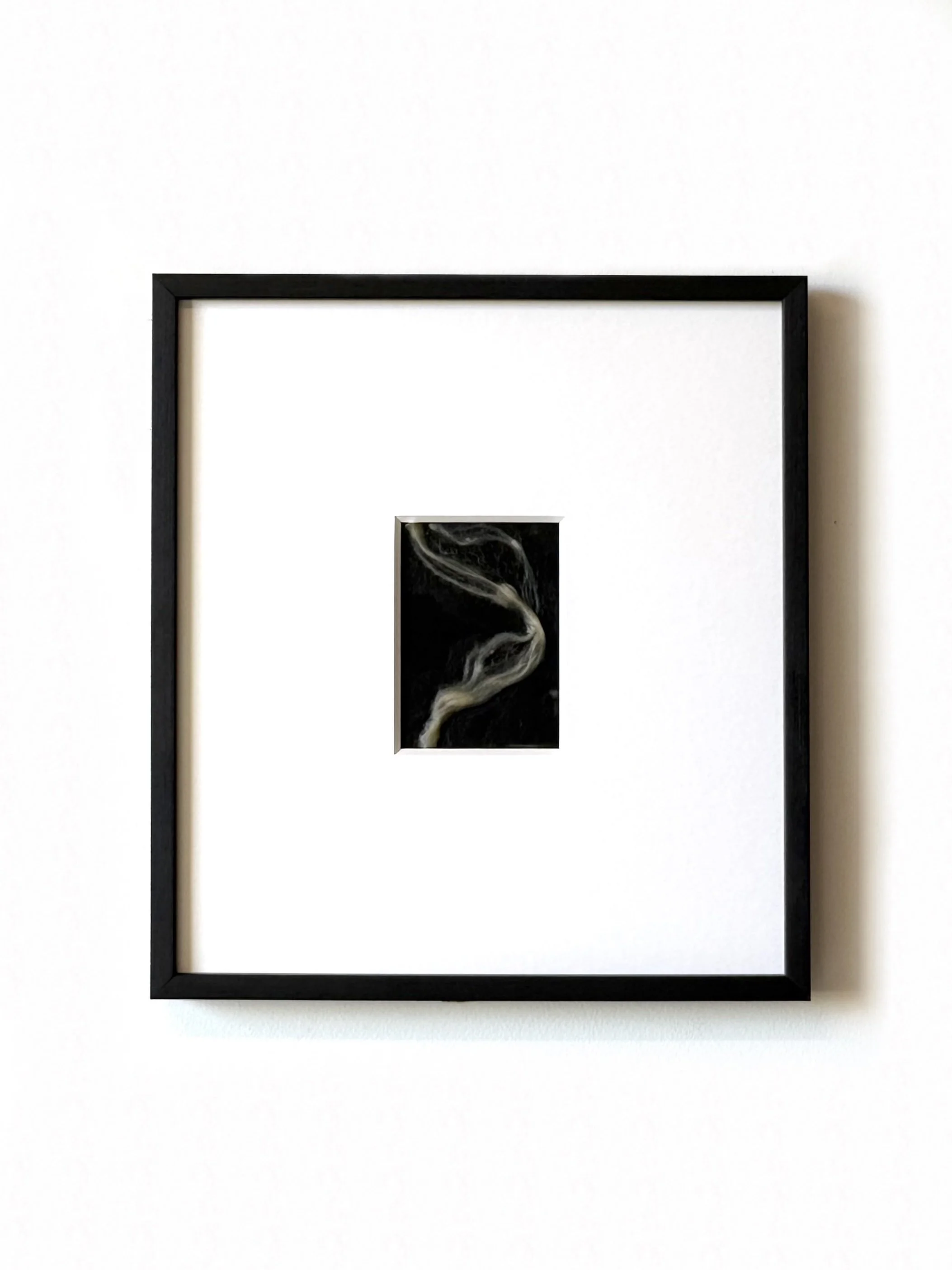 'Etheric Study III', Acrylic, raw silk slivers and beeswax on paper, 30 x 27 cm, 2026