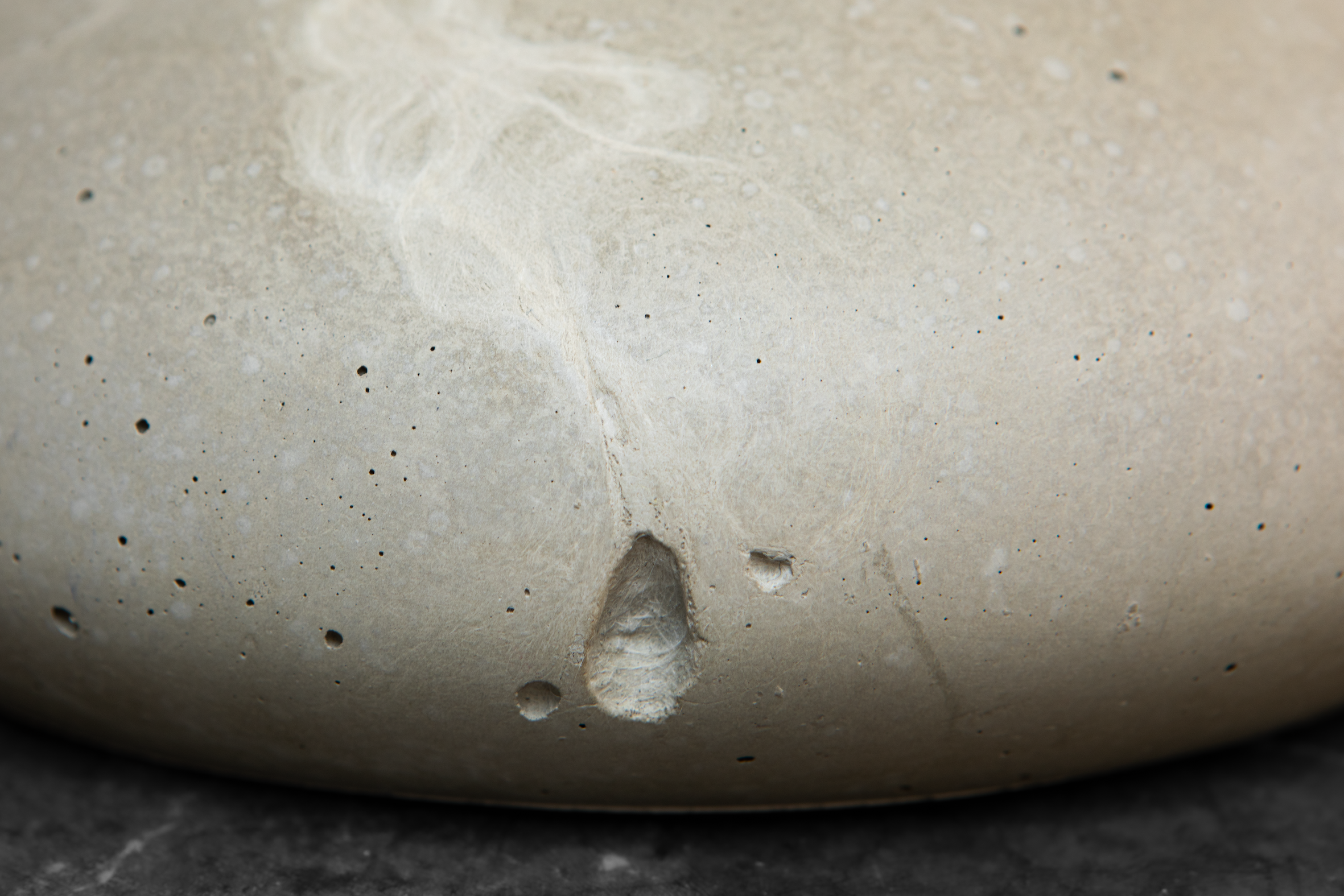 Poppy Lennox, Ascendancy II, 2025, Concrete and raw silk slivers, 20cm diameter © Georgie Beattie (detail 2).png