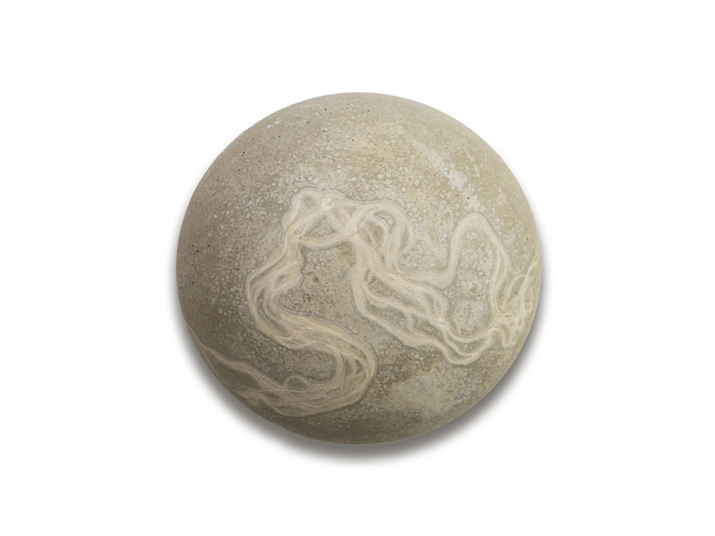 Ascendancy IV, 2025, Concrete and raw silk slivers, 20cm diameter