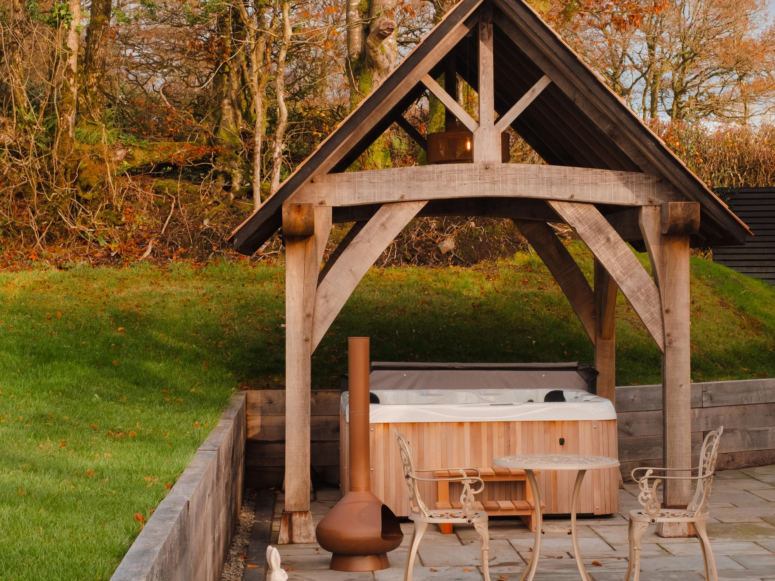 Your own private outdoor sanctuary, where hot tub soaks, firelight, and long conversations drift into the night.
