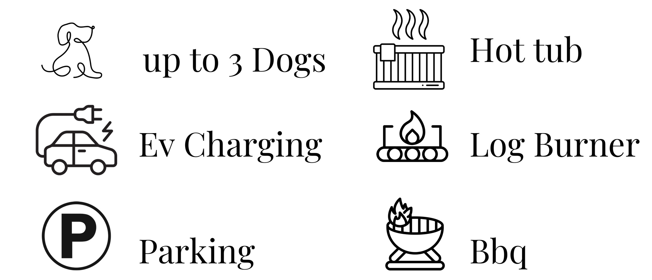 Outline of a Tesla electric car, a charging plug icon, and a parking symbol.