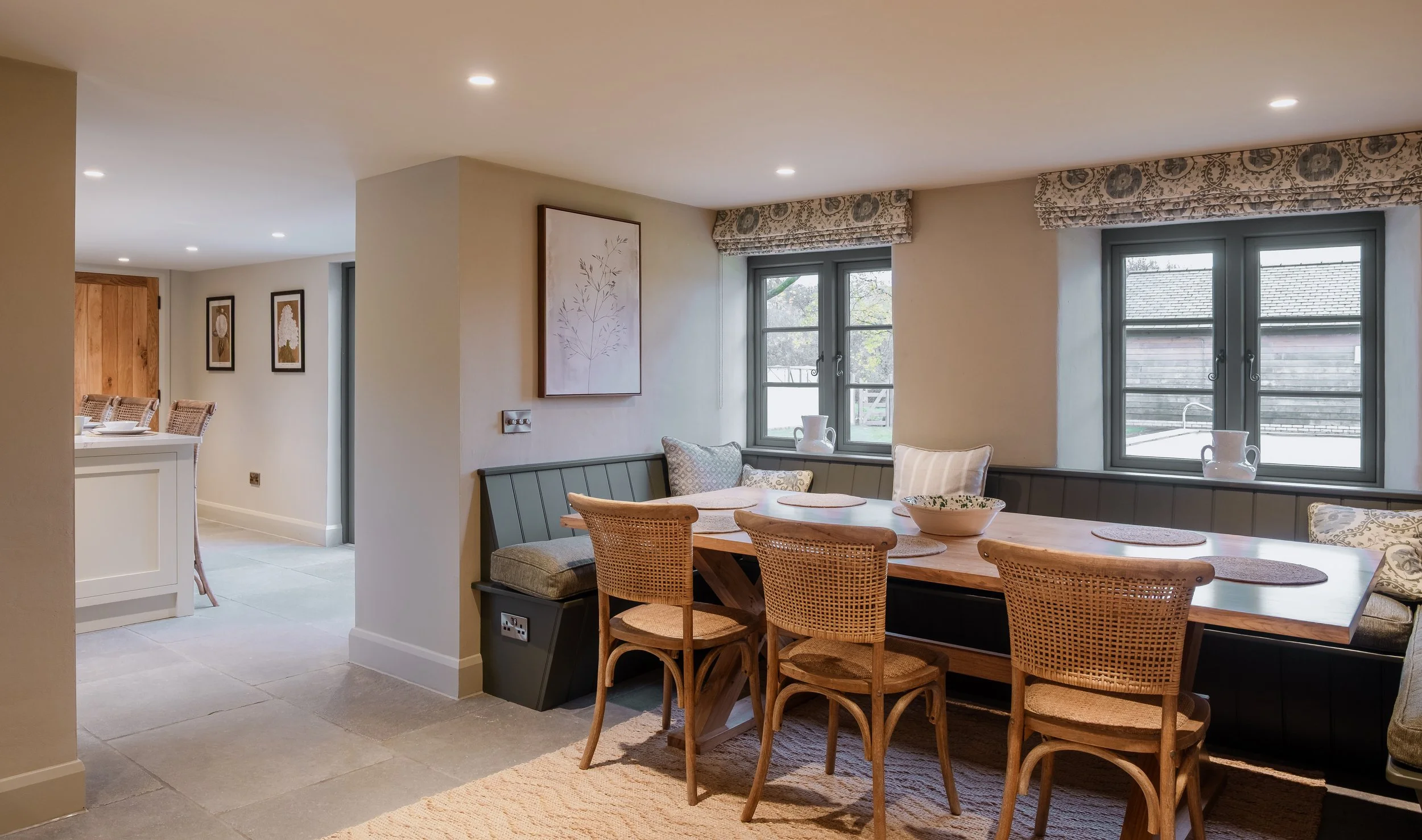 A beautifully crafted booth dining nook, designed for relaxed mornings and easy conversation.