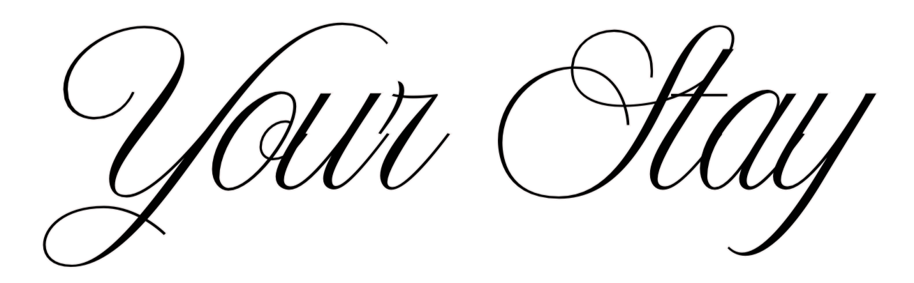 Stylized text reading 'Your Stay' in elegant cursive font.