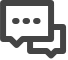 Two speech bubbles indicating conversation or communication.