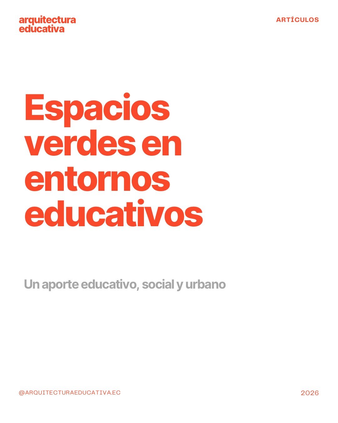 Los espacios verdes y su impacto en el entorno educativo 

Seg&uacute;n la UNESCO un centro educativo deber&iacute;a ofrecer entre 2,2 a 7m2 por alumno de &aacute;rea verde, en varios colegios de quito en la zona urbana no se alcanza el 1m2 por alumn