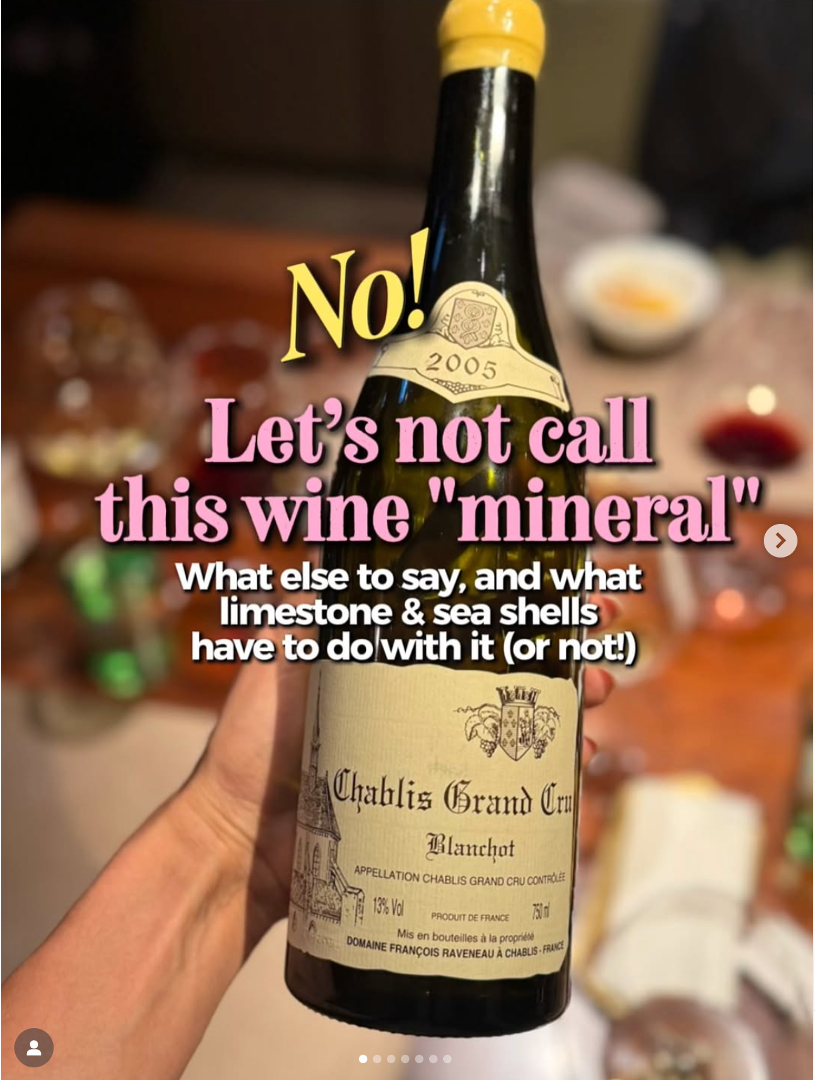 No! Let’s not call this wine “mineral”