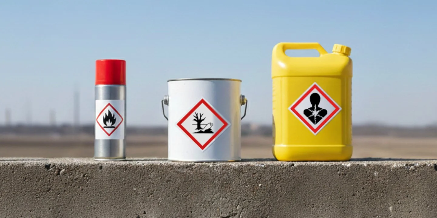 Rifiuti pericolosi, pitture, bombolette, spray, poliuretano, esplosivi, airbag, lana di roccia, amianto, vernici, imballaggi contaminati, contaminati, reagenti, sostanze pericolose, pittogrammi di pericolo, cancerogeno, ambiente, smaltimento.