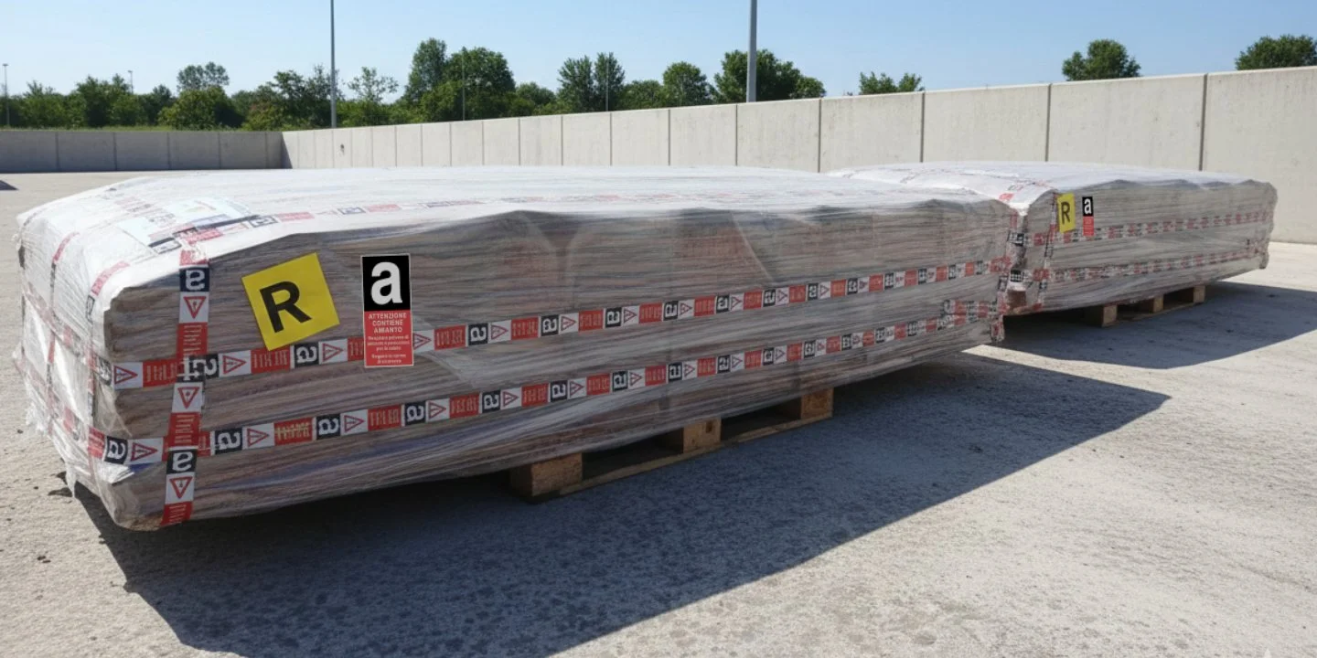 Amianto, sicurezza, smaltimento, bancali, discarica, rifiuto pericoloso, eternit