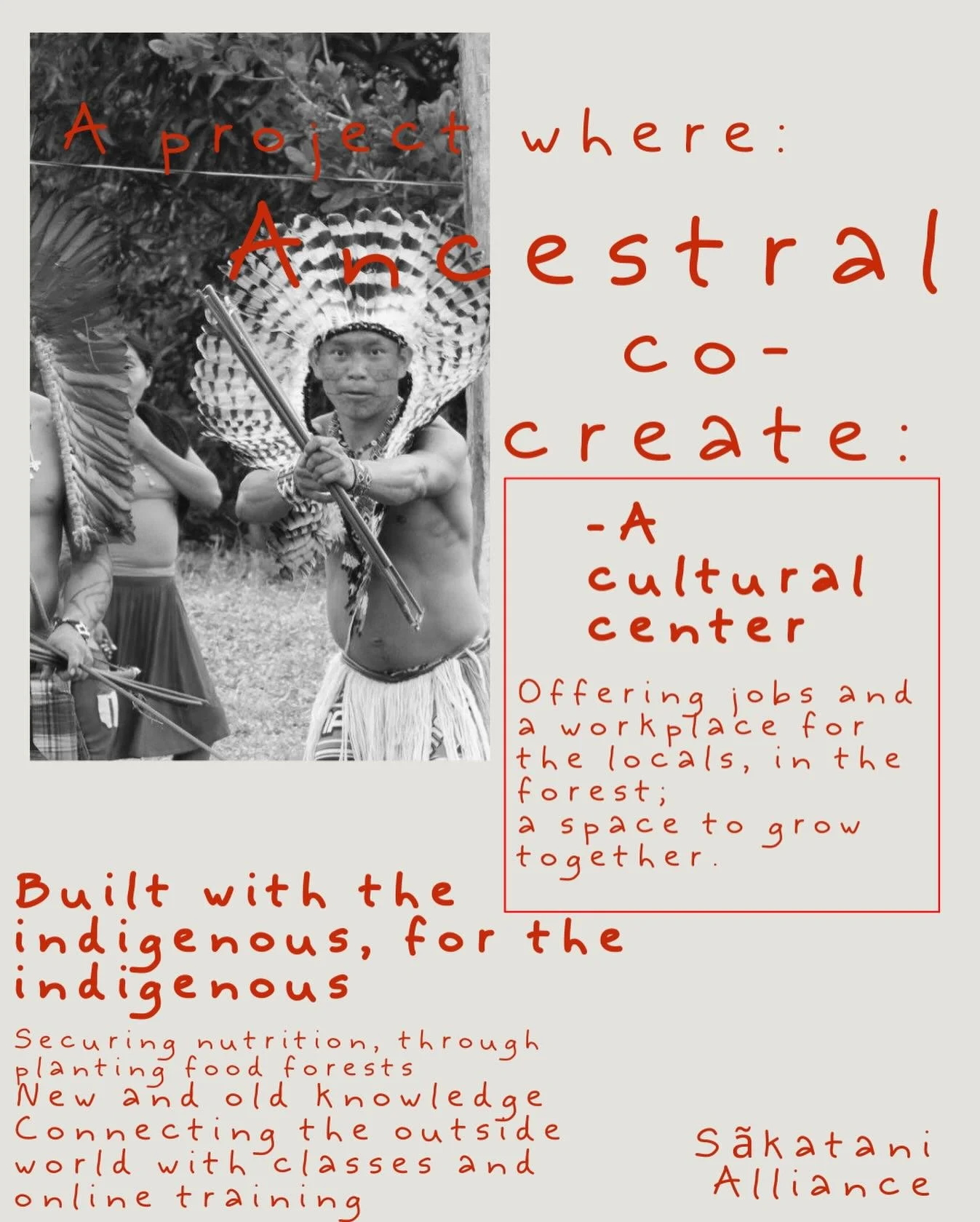 S&atilde;katani Alliance is currently buying back barren land to co-construct an institute and a farm, for and by 8 indigenous villages along the Jord&atilde;o River in the Amazon. 

By doing so we will create much needed work opportunities to the lo