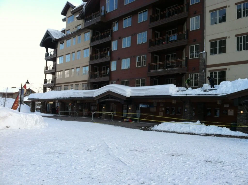 Hard at work on the Purgatory Lodge roof.