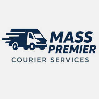 Logo for Mass Premier Courier Services featuring a stylized delivery truck and bold text.