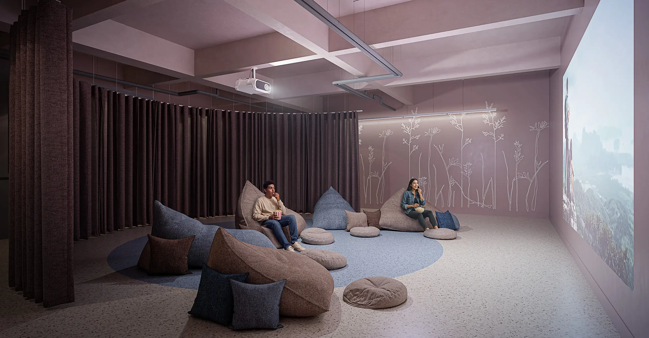 Shared social area at Graia residential development, Chía — communal interior design by Matita