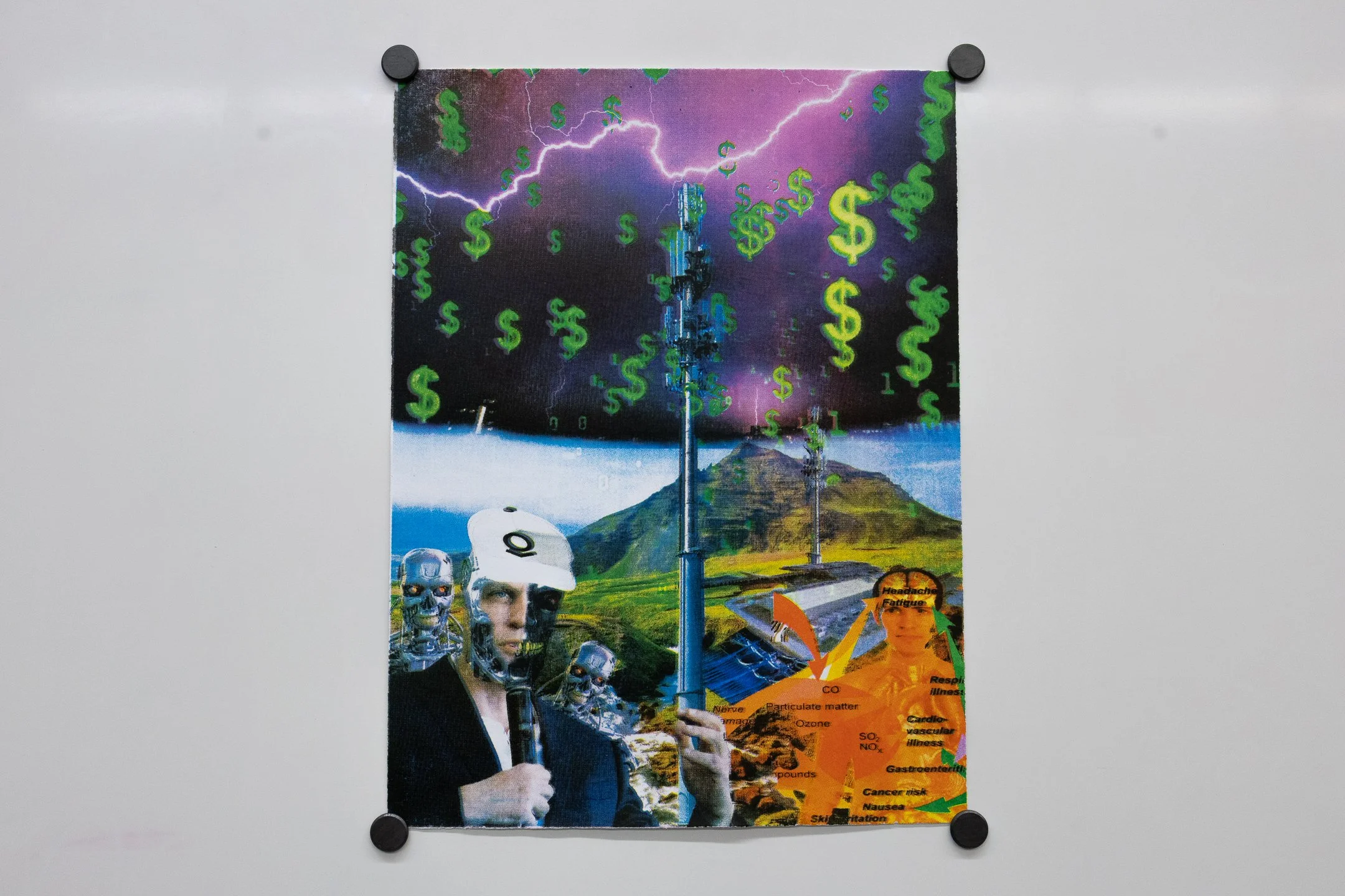 Four Color Halftone Screen Print, Water-based Ink on Recycled Bristol 