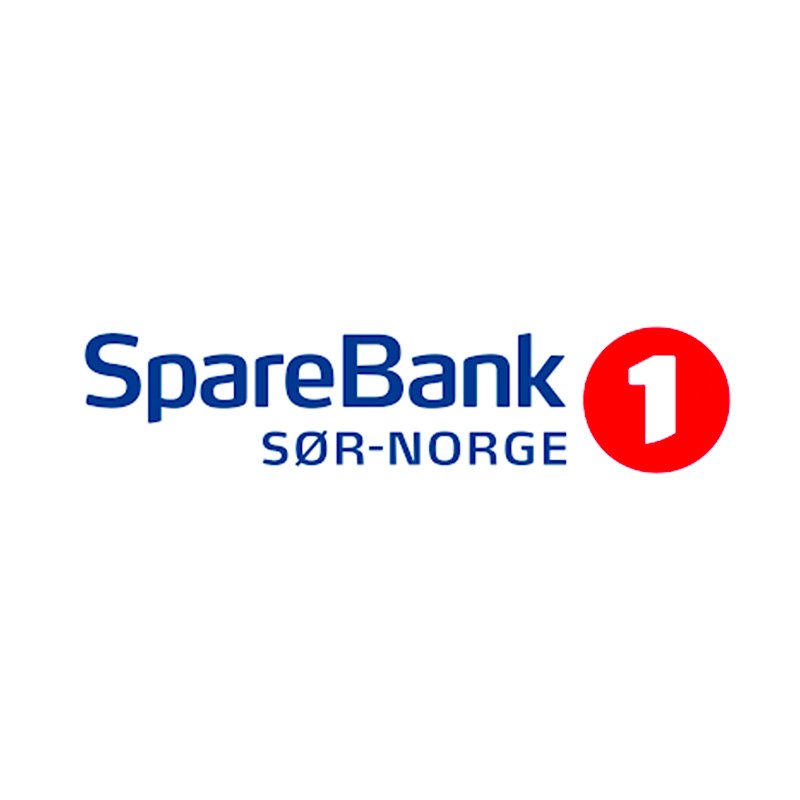 Logo for SpareBank Sør-Norge, med en rød sirkel og en hvit tall 1 inni.
