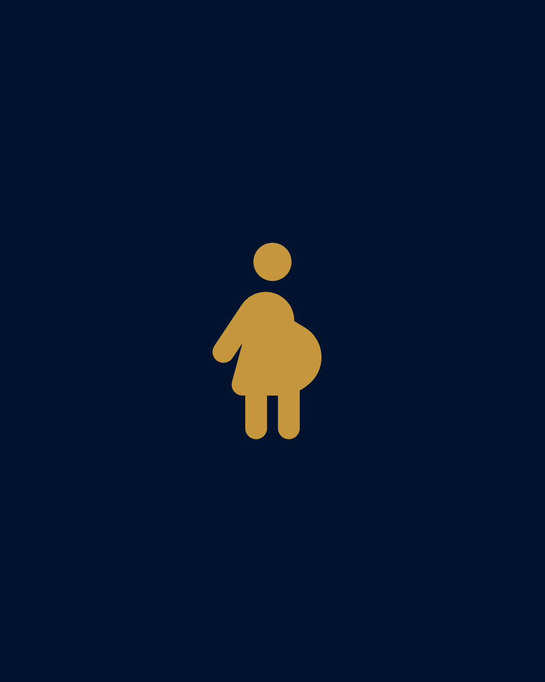 Silhouette of an expecting woman on a dark background, depicted in gold color.