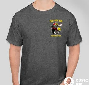 ON SALE!!!  2024 Victims of Fire Dice Run Official T-Shirt