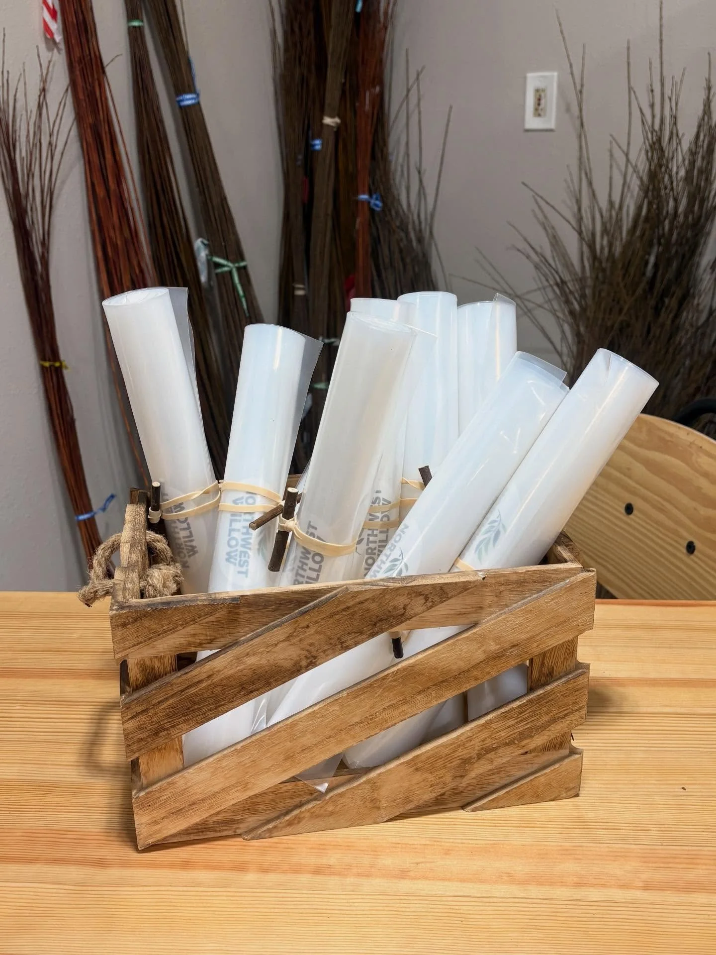 We are so pleased to announce: Willow Soaking Bags are now available online for folks in the United States. 6, 8 and 10 foot lengths are available. Speed up your winter soaking by bringing things indoors where it&rsquo;s warm. www.northwestwillow.com