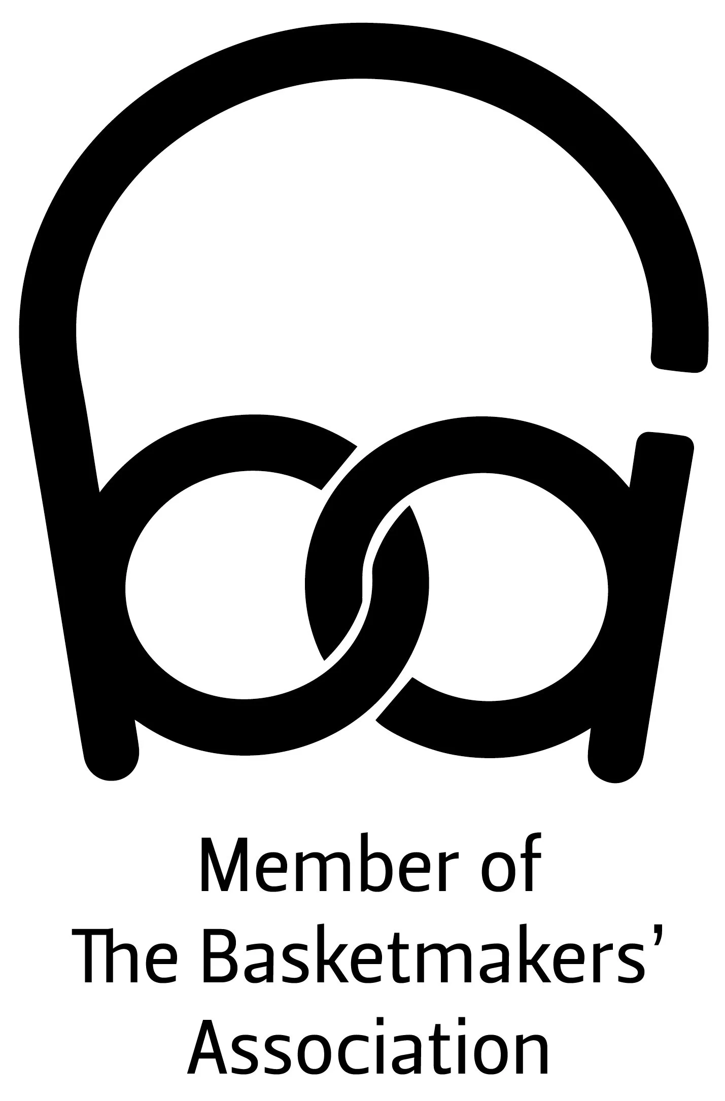 Black and white logo of a basketball with the text "Member of The Basketmakers' Association" underneath.