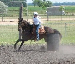 Jill and Papa at the Griggs County 4-H Show; Reserve Champion Barrels