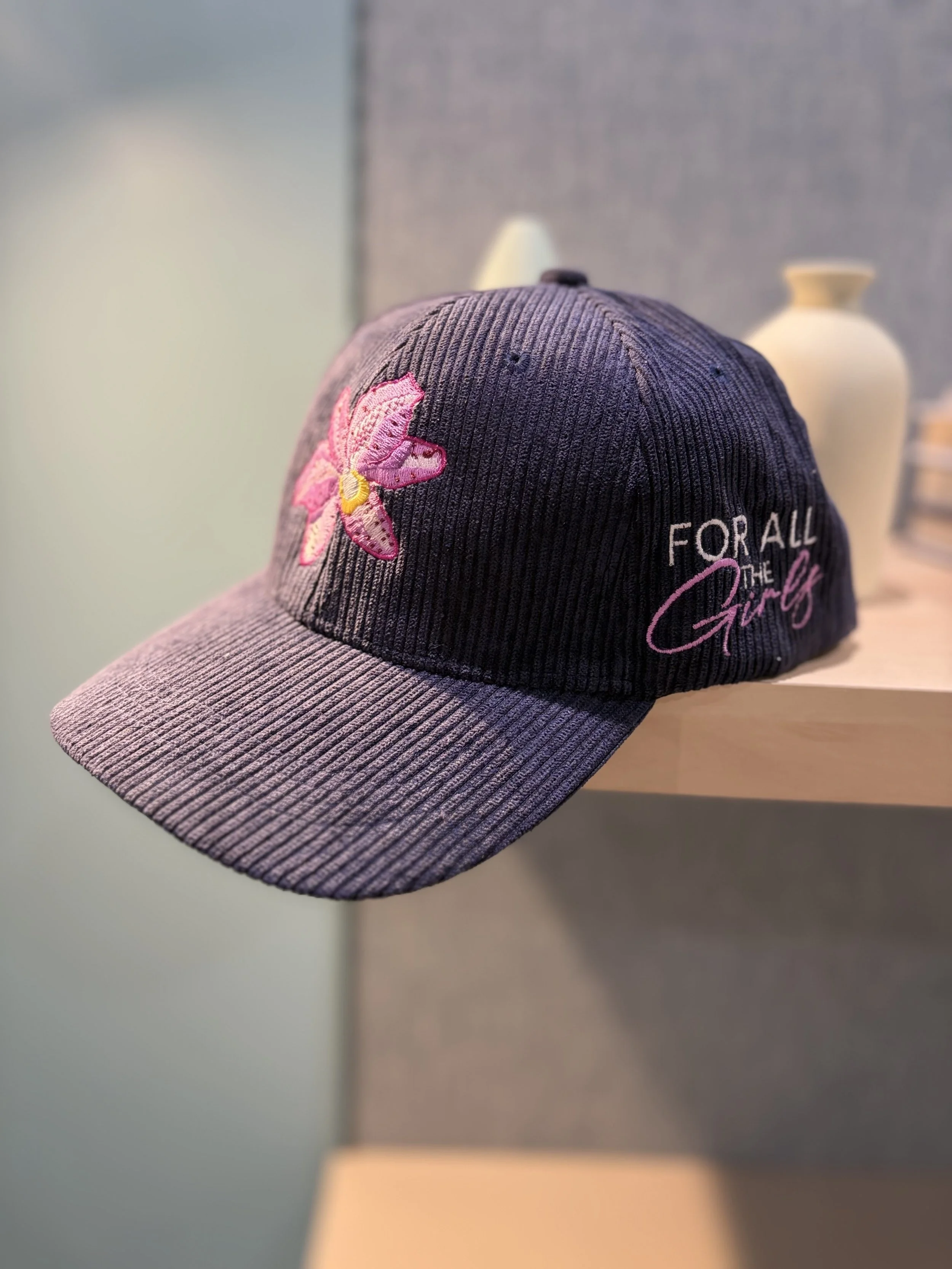 For All The Girls Corduroy Navy Hat