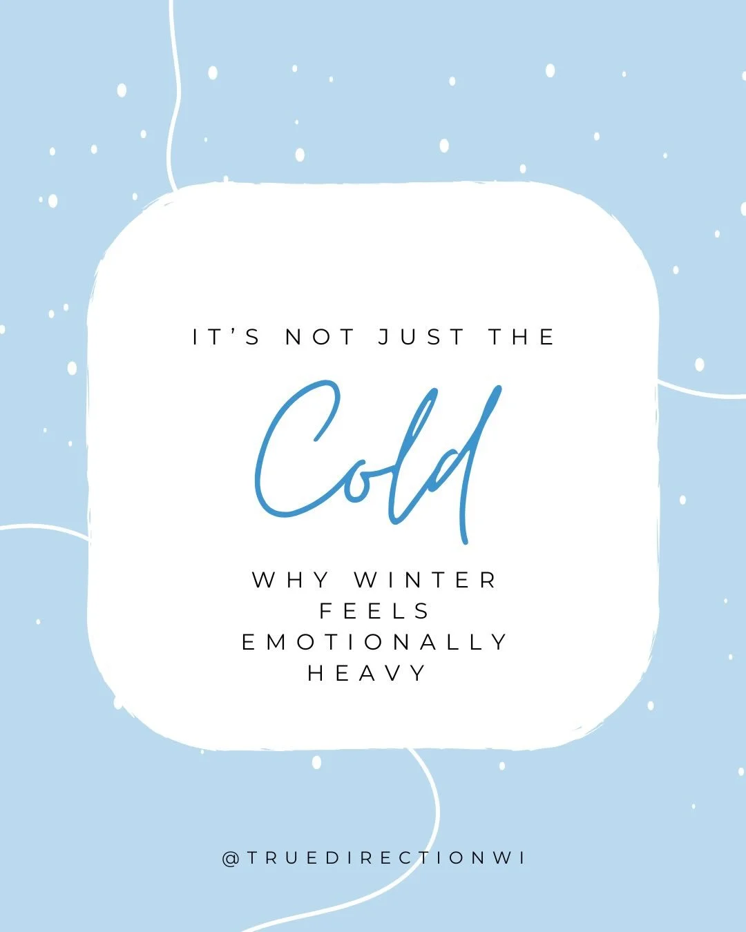 Midwest winter hits different&hellip; Gray skies, early sunsets, freezing everything&hellip; it takes a toll 🌨️

Be gentle with yourself this season, if you&rsquo;re feeling the winter blues you&rsquo;re not alone 💙