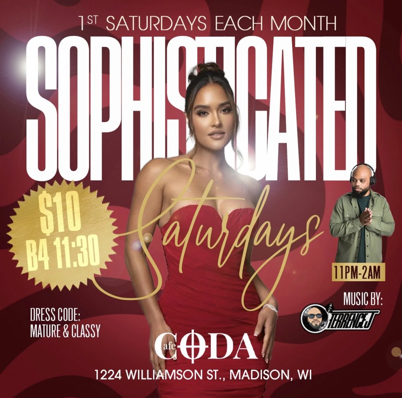 DJ Terrance J Sophisticated Saturdays (1st Saturday) 4/4/26