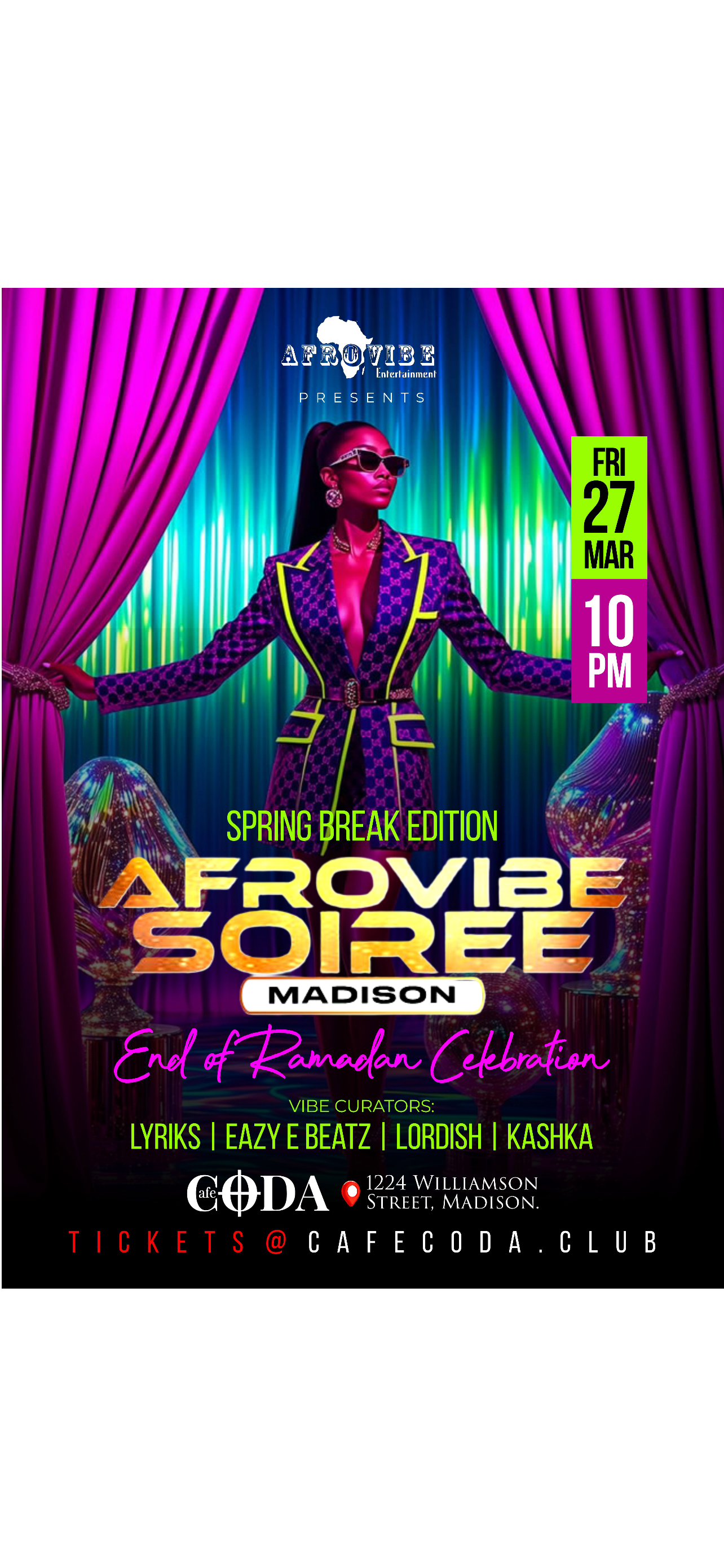 (EARLY BIRD) Afrovibe Soiree (Last Friday)