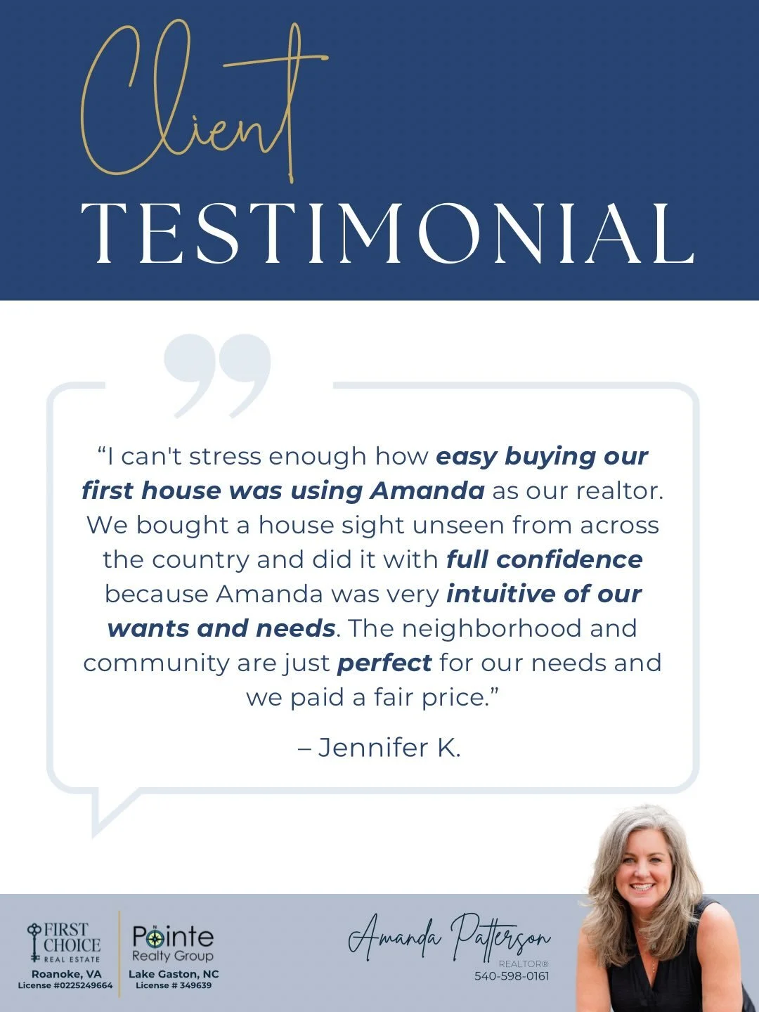 The best part about what I do? The people I get to help along the way. I&rsquo;m thankful for every client who trusts me with their home journey. Take a look at what they shared. ⭐️

#realestate #realtor #testimonial #5starreview #roanokeva