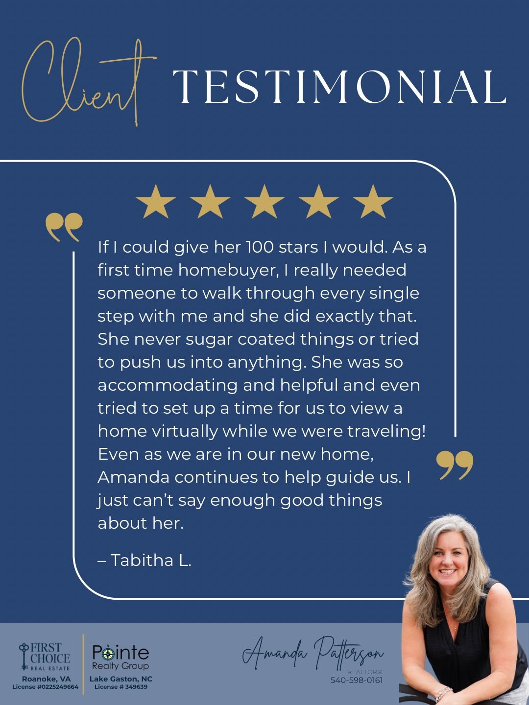 Five star experiences from start to finish. I&rsquo;m thankful for the trust they put in me. Take a look! ⭐️⭐️⭐️⭐️⭐️

#realestate #realtor #testimonial #5starreview #roanokeva