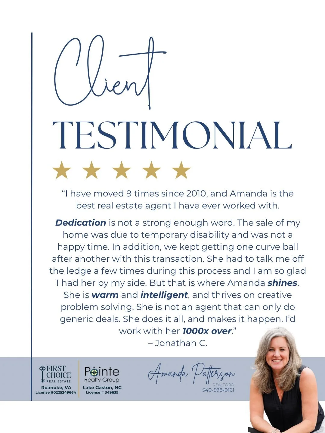 My clients&rsquo; words say it best: five-star experiences built on trust, care, and results. Here&rsquo;s what it&rsquo;s like to work with me&hellip; straight from the people who already have. 

#realestate #realtor #testimonial #5starreview #roano