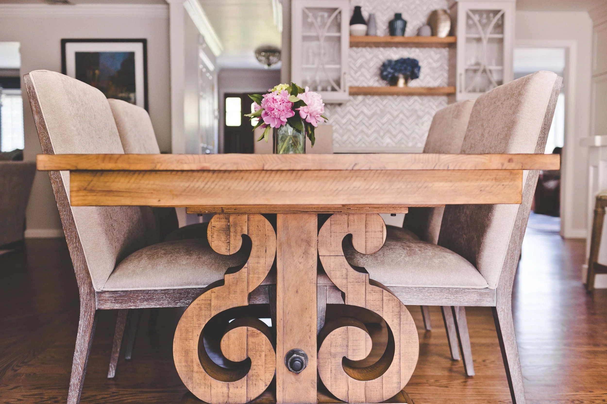 Chef-worthy kitchen and gathering spaces in The Heart of VanBlarcom project by Melissa’s Designs.