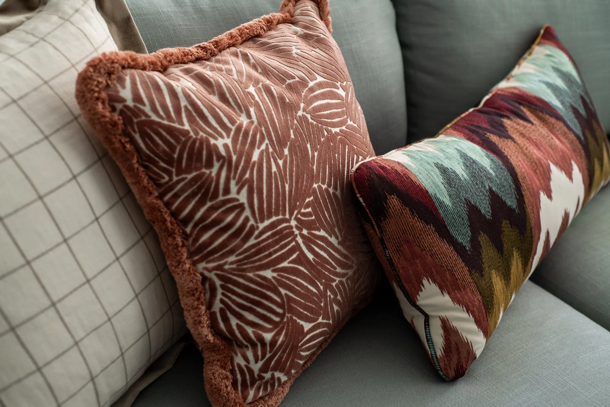 Playful, whimsical interior design with layered textures in the Old Acres Whimsy project by Melissa’s Designs.