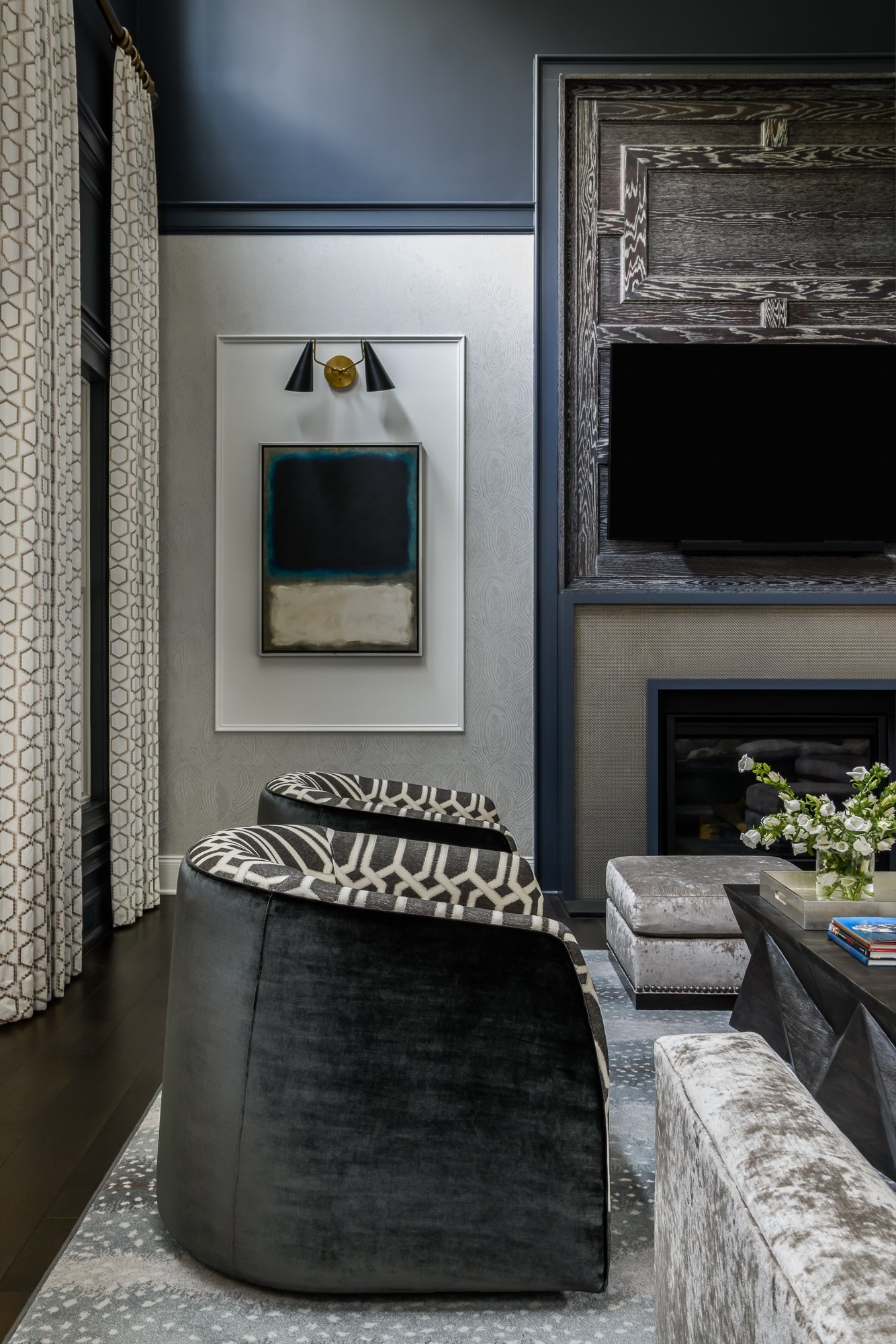 Bold, colorful interior design transforming a builder-grade home in the Bright & Bold at Noble project by Melissa’s Designs.