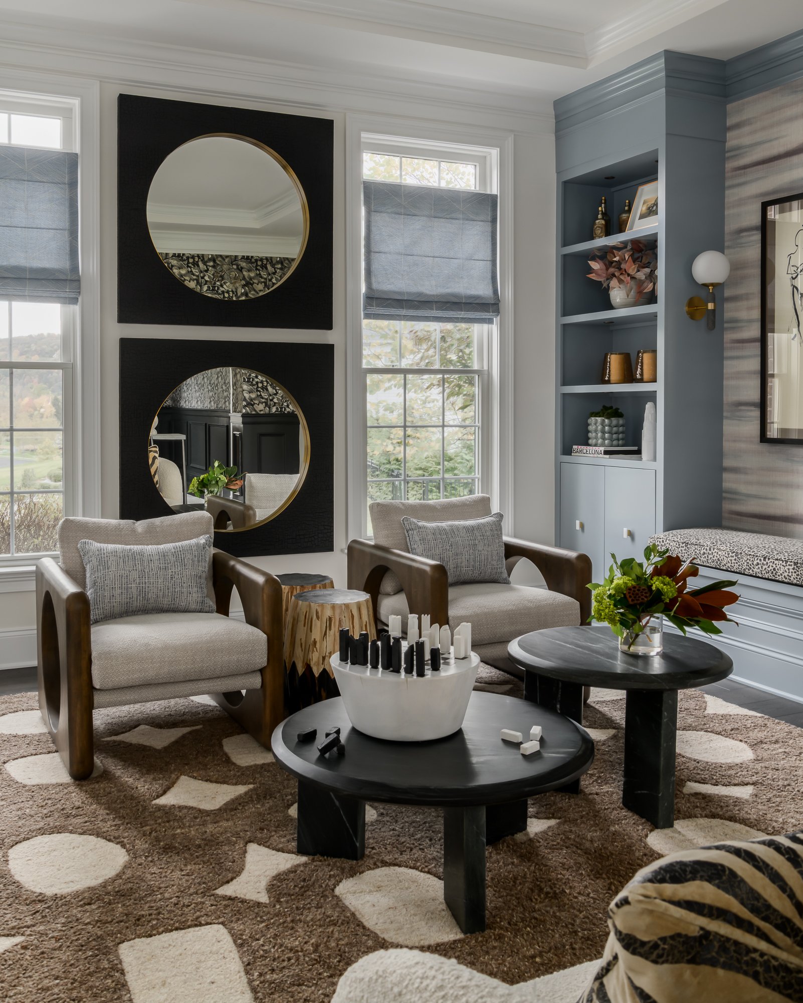 Bold, colorful interior design transforming a builder-grade home in the Bright & Bold at Noble project by Melissa’s Designs.