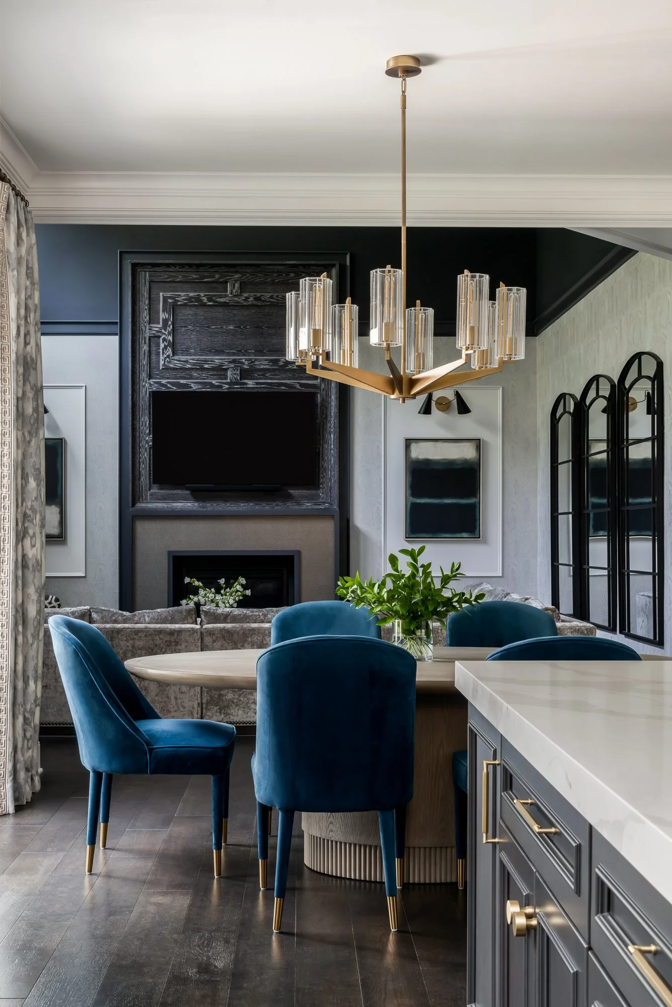 Bold, colorful interior design transforming a builder-grade home in the Bright & Bold at Noble project by Melissa’s Designs.