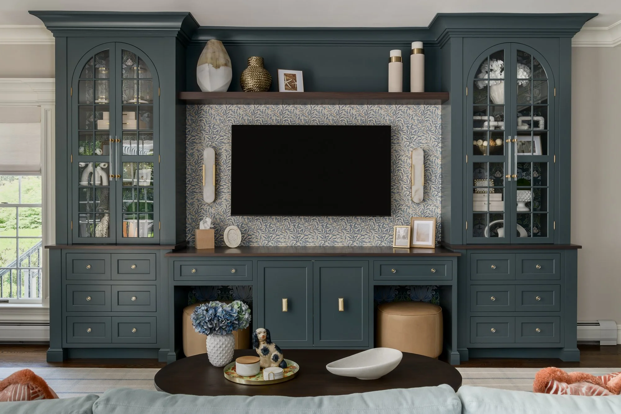 Playful, whimsical interior design with layered textures in the Old Acres Whimsy project by Melissa’s Designs.