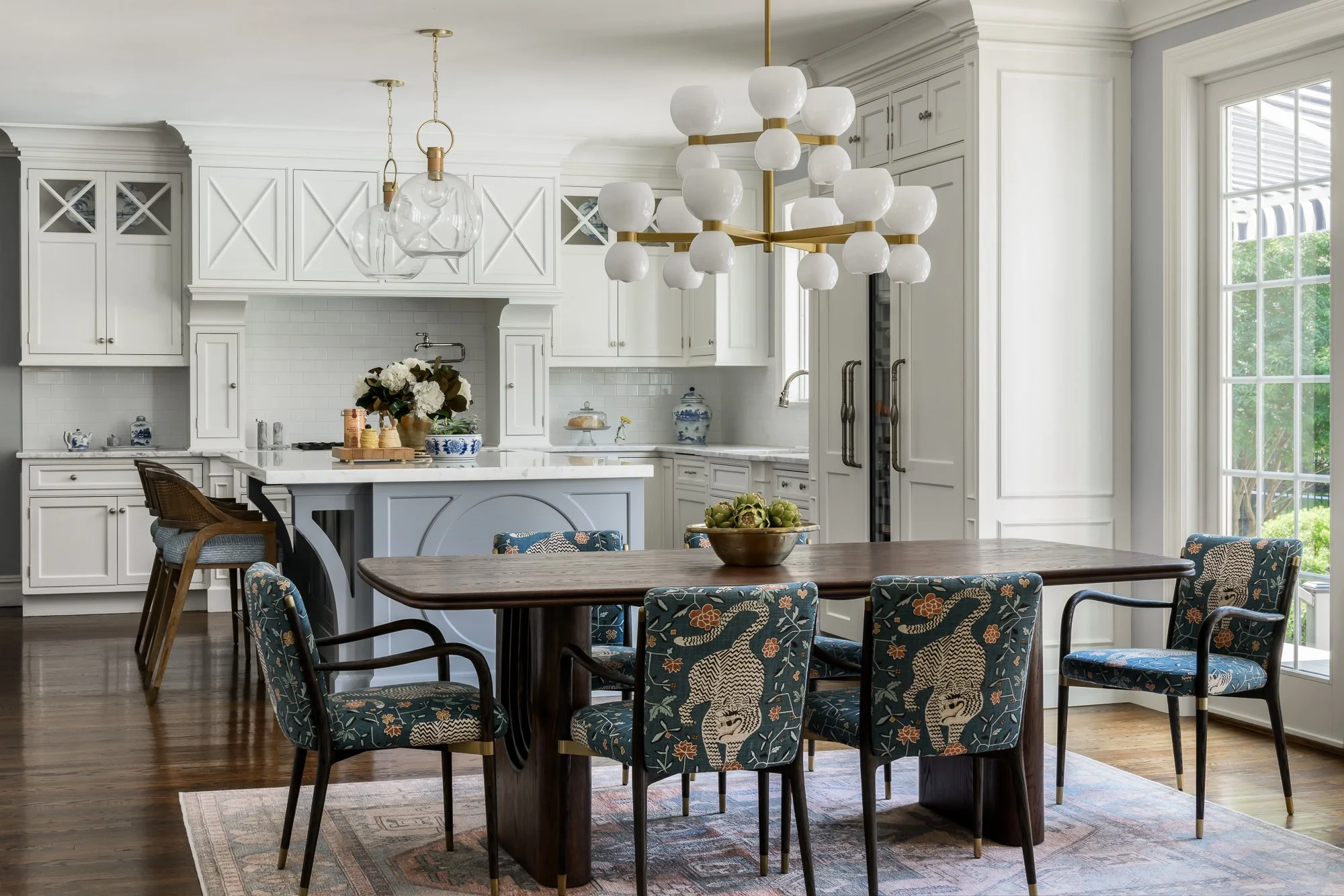 Playful, whimsical interior design with layered textures in the Old Acres Whimsy project by Melissa’s Designs.