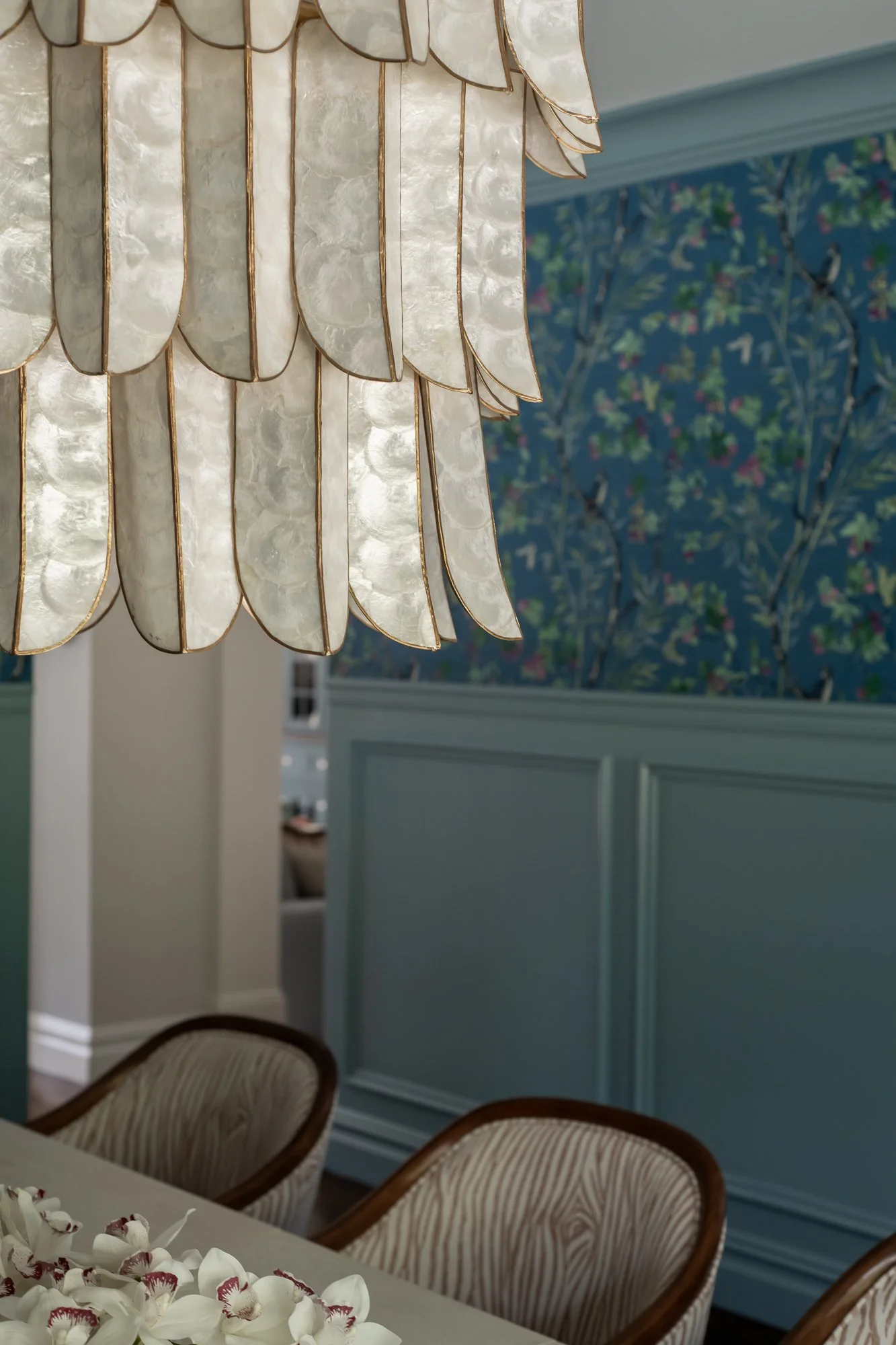 Playful, whimsical interior design with layered textures in the Old Acres Whimsy project by Melissa’s Designs.