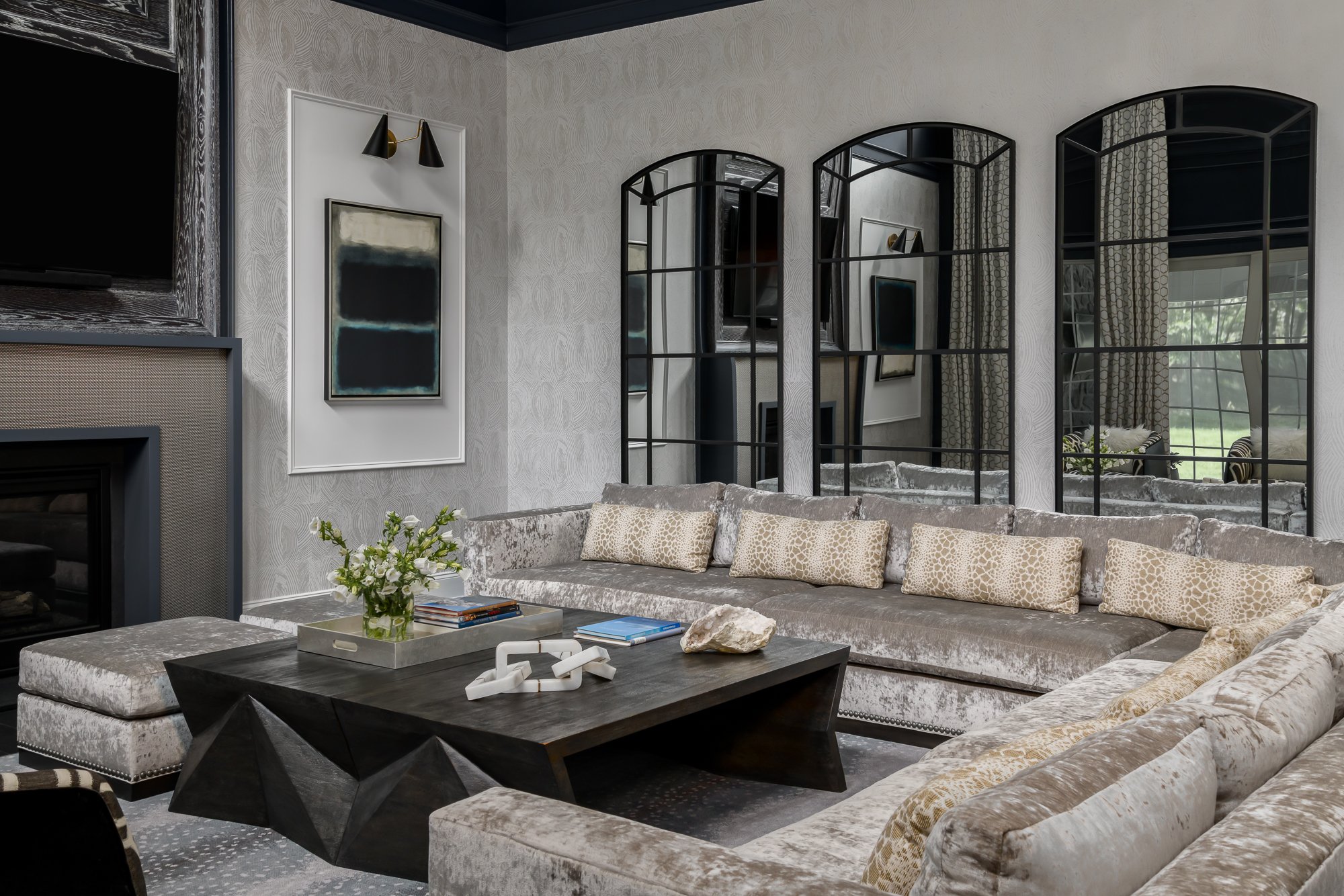 Bold, colorful interior design transforming a builder-grade home in the Bright & Bold at Noble project by Melissa’s Designs.